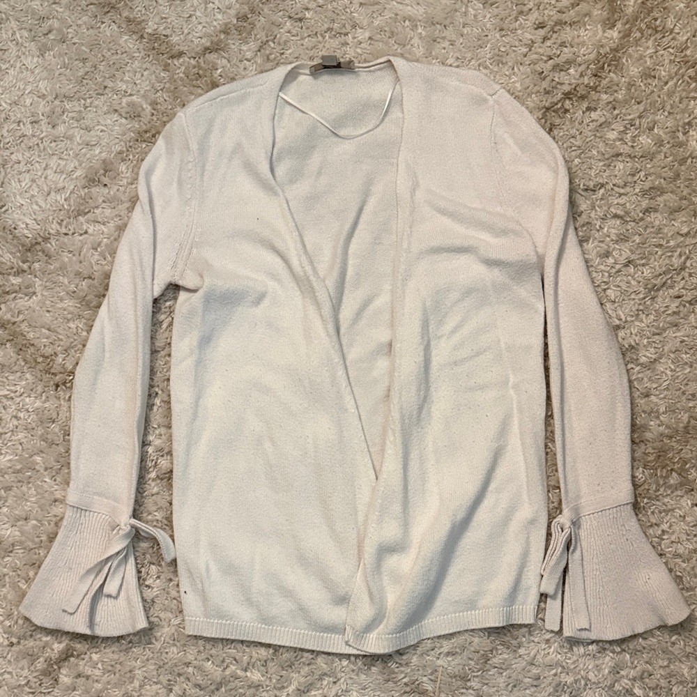 LOFT Cream Cardigan with Flared Cuffs